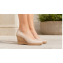 Pantofi dama Bej Casual din piele naturala cu talpa tip pana P3550BEJ